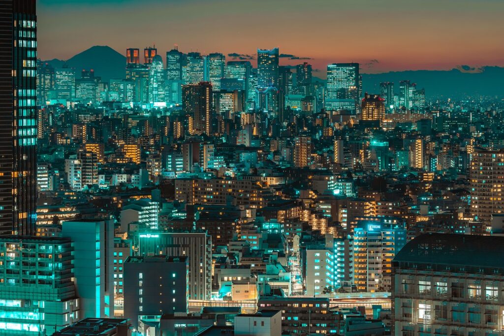 Japan Is Listing Crypto ETFs and It Affects You tokyo, japan, buildings, city, skyscrapers, urban, night, metropolis, lights